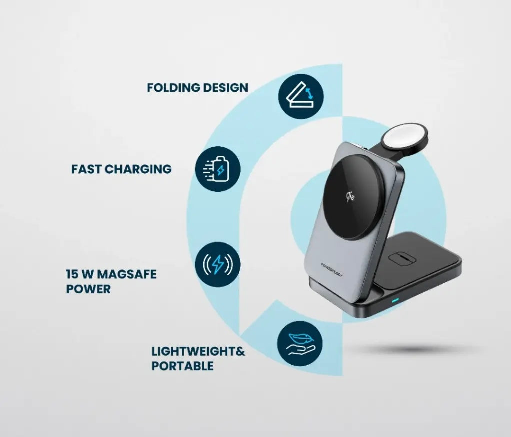 Powerology Qi2 Fast Charging Multi-Device Hub - Black