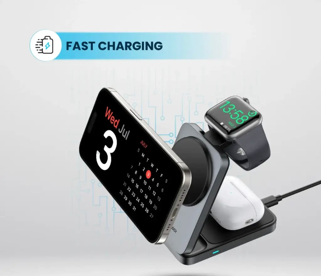 Powerology Qi2 Fast Charging Multi-Device Hub - Black