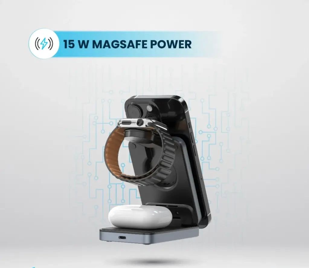 Powerology Qi2 Fast Charging Multi-Device Hub - Black