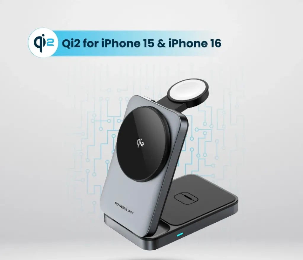 Powerology Qi2 Fast Charging Multi-Device Hub - Black